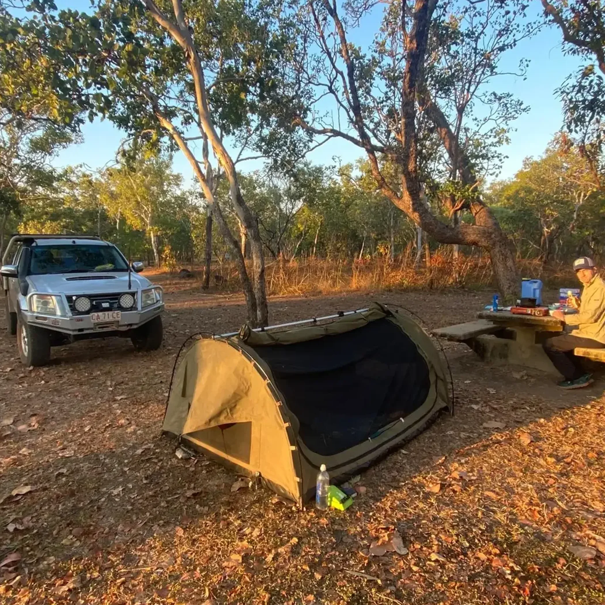 camping setup in kakadu wilderness