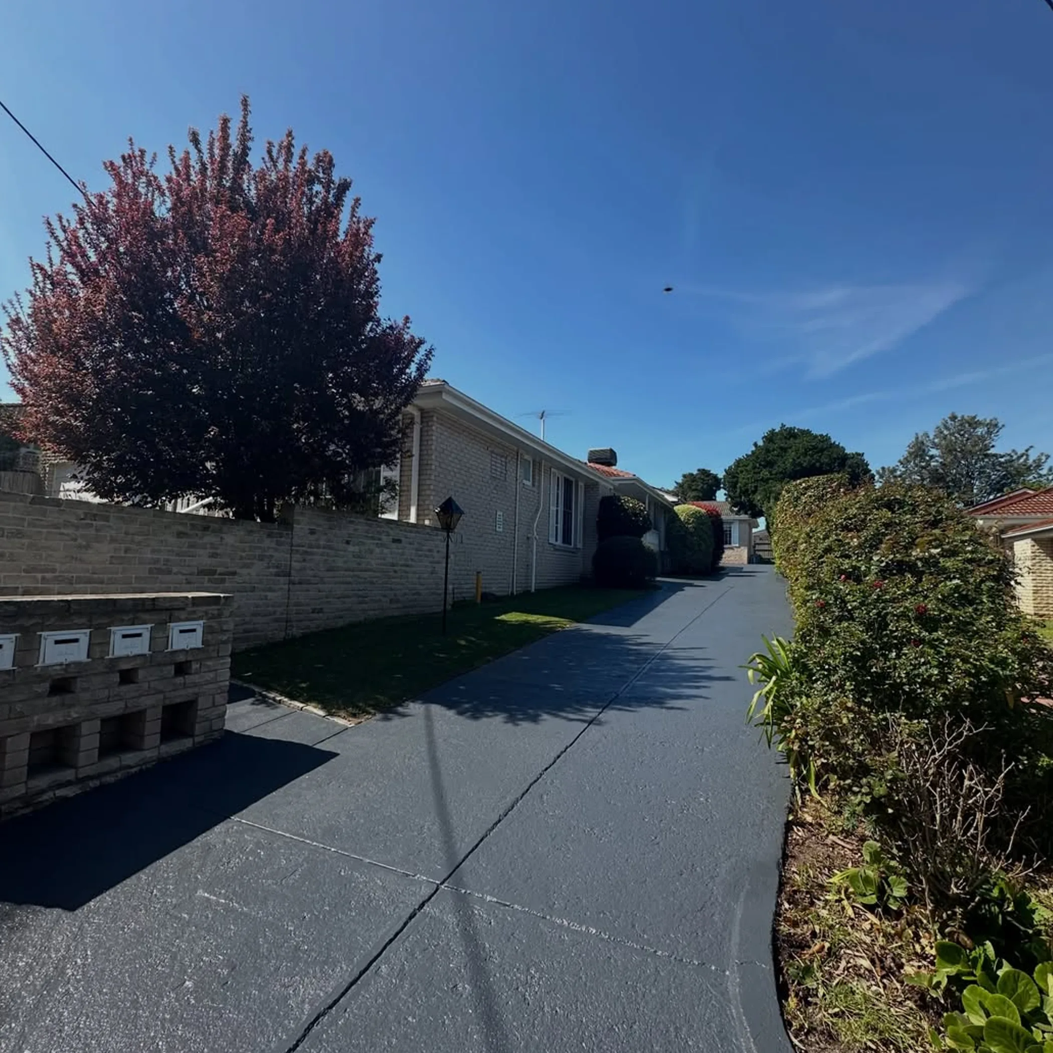 sealed exterior concrete driveway