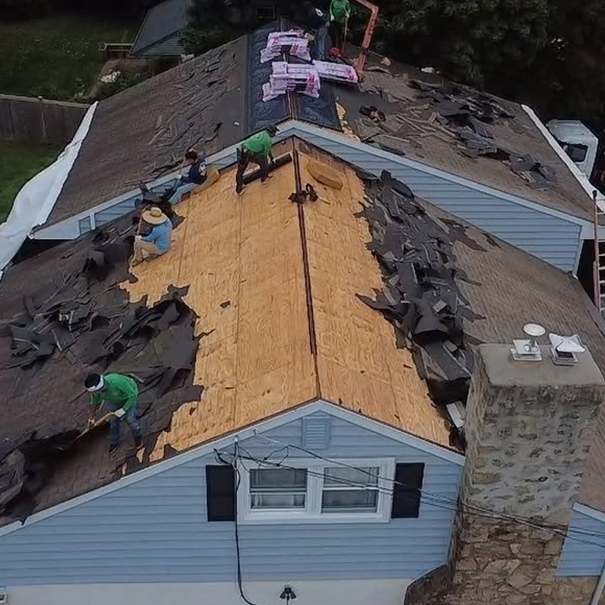 roofers installing a residential roof